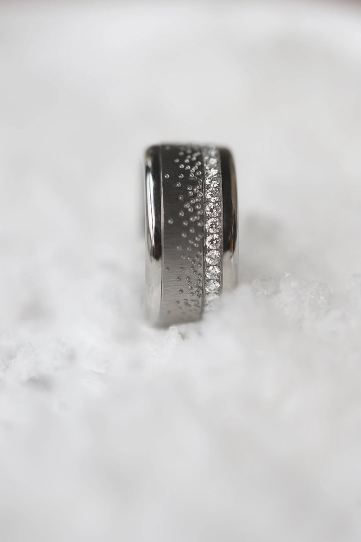 ❄️ Anneau (addon ou deux tiers) en acier froissé 13. REFLETS GELÉS pour bague mood interchangeable ❄️