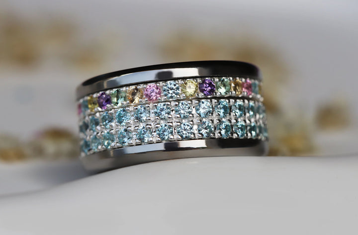 🌸✨💎 Inner ring (medium addon) "Aura Floralis" in 925 silver set with zircons