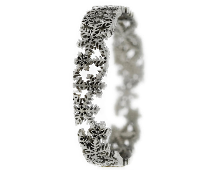 ❄️ Anneau (addon ou deux tiers) en acier découpé 09.FÉERIE DOUCE pour bague mood interchangeable ❄️