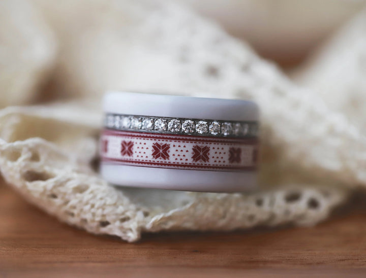 🗻Anneau (addon ou deux tiers) en polymère bordeaux 07. ÉLÉGANCE EN ALTITUDE pour bague mood interchangeable🗻