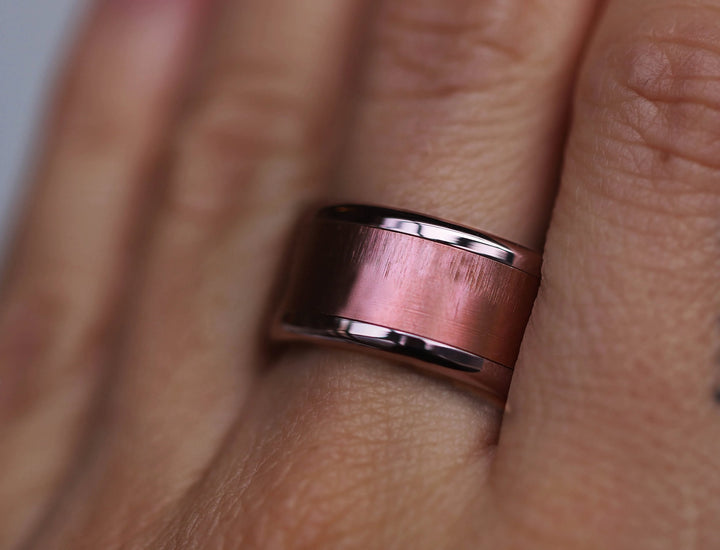 Anneau (addon) pour bague mood en acier rosé, Cristal de givre