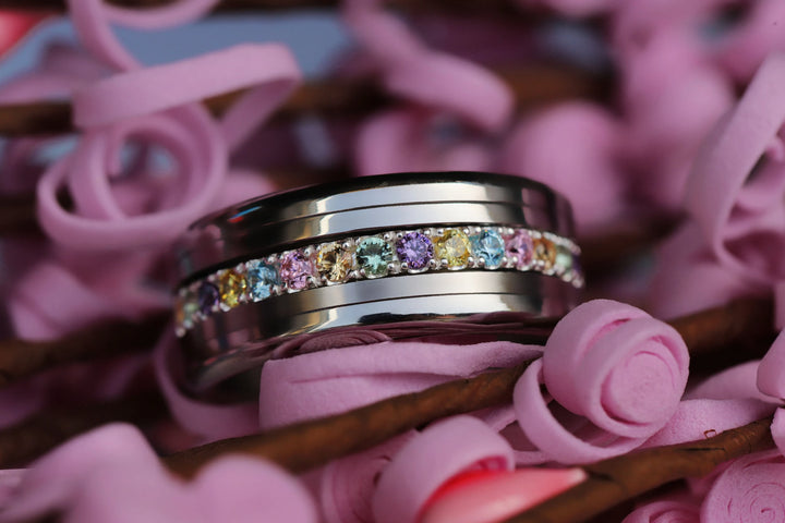 🌸✨💎 Inner ring (medium addon) "Aura Floralis" in 925 silver set with zircons