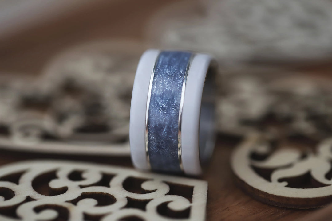 🗻Anneau (addon ou deux tiers) en argent avec émail 02.MAGIE HIVERNALE pour bague mood interchangeable🗻