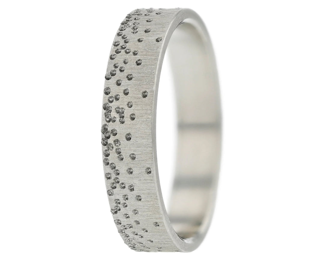 ❄️ Anneau (addon ou deux tiers) en acier froissé 13. REFLETS GELÉS pour bague mood interchangeable ❄️