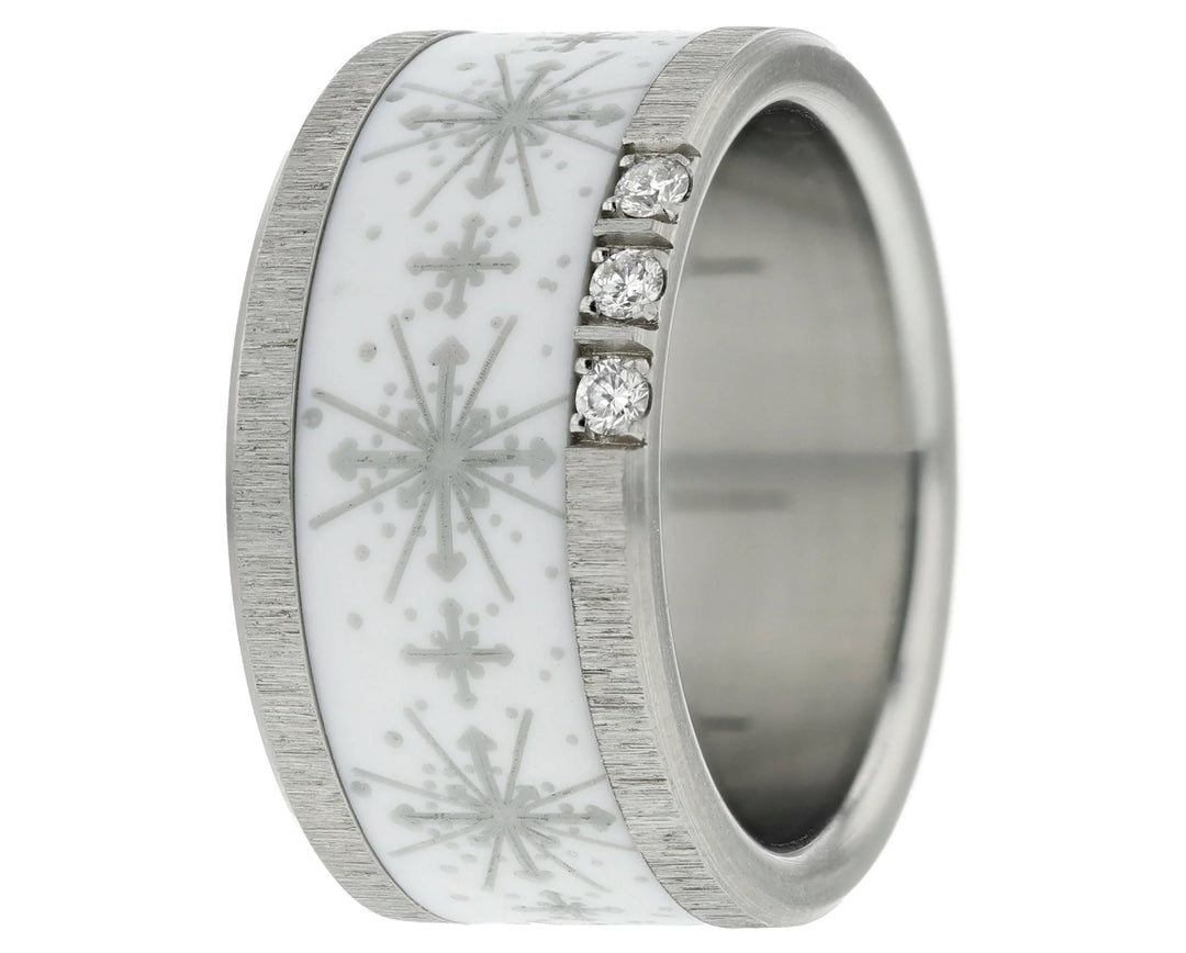 ❄️ Anneau (addon ou deux tiers) en polymère blanc 03. BRILLANCE POLAIRE pour bague mood interchangeable ❄️