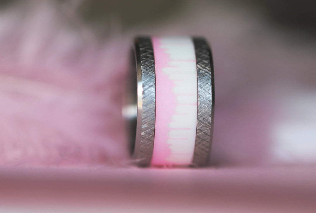 Anneau (addon) in pink polymer, Maria from the Pink October 2024 collection for interchangeable mood ring