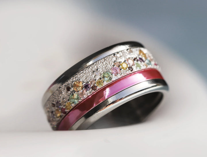 Rosa Silber 💗💗💗  Medium Addon aus 925er Silber mit einer leuchtenden rosa Beschichtung für den auswechselbaren mood Ring