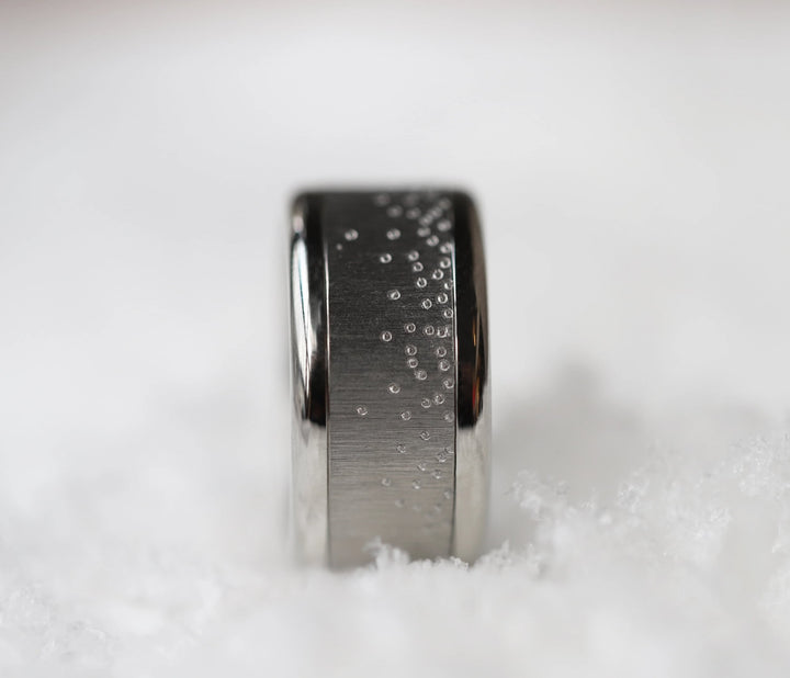 ❄️ Anneau (addon ou deux tiers) en acier froissé 13. REFLETS GELÉS pour bague mood interchangeable ❄️