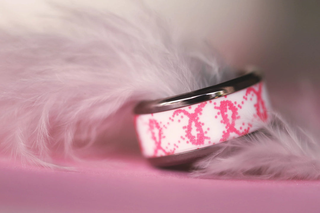 Anneau (addon) in pink polymer, Lili from the Pink October 2024 collection for interchangeable mood ring