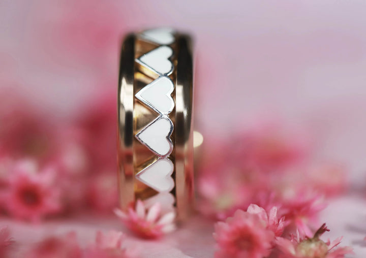 🪞 Mirror of Love inner ring (2/3 addon) in 925 silver with white enamel treatment, from the Valentine's Day 2025 collection 🪞