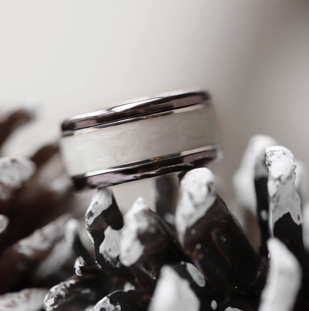 🦌 Anneau (addon ou deux tiers) en argent avec émail 24. NOËL BORÉAL pour bague mood interchangeable 🦌