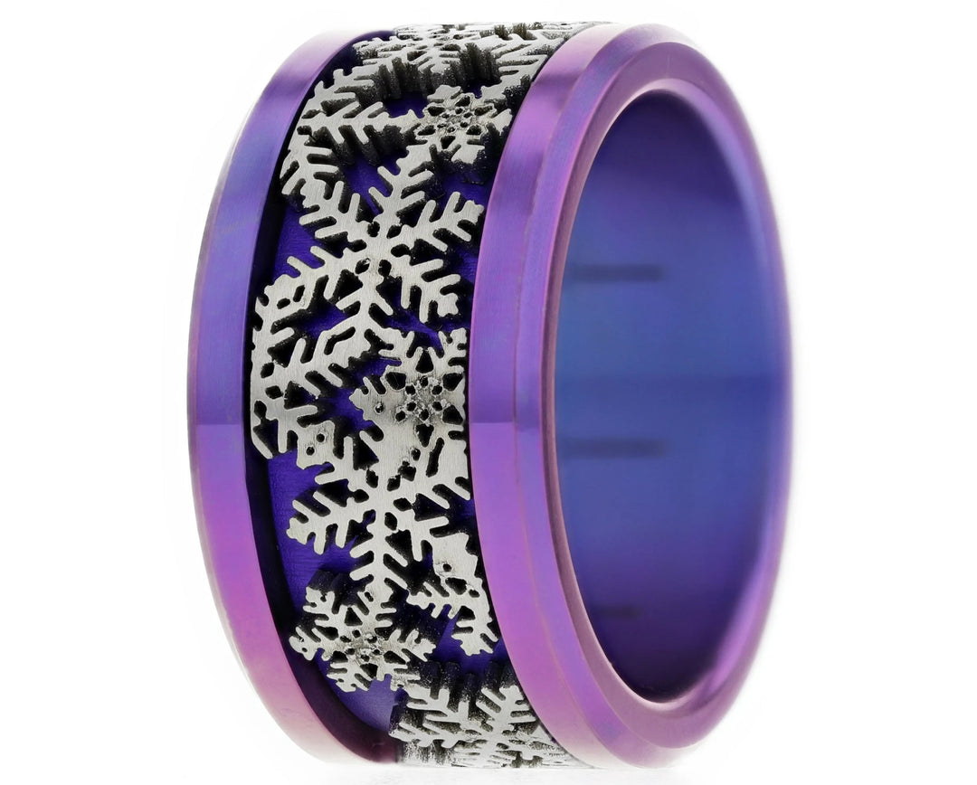 ❄️ Anneau (addon ou deux tiers) en acier découpé 09.FÉERIE DOUCE pour bague mood interchangeable ❄️