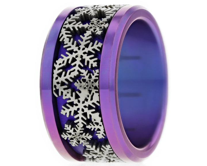 ❄️ Anneau (addon ou deux tiers) en acier découpé 09.FÉERIE DOUCE pour bague mood interchangeable ❄️