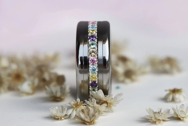 🌸✨💎 Inner ring (medium addon) "Aura Floralis" in 925 silver set with zircons