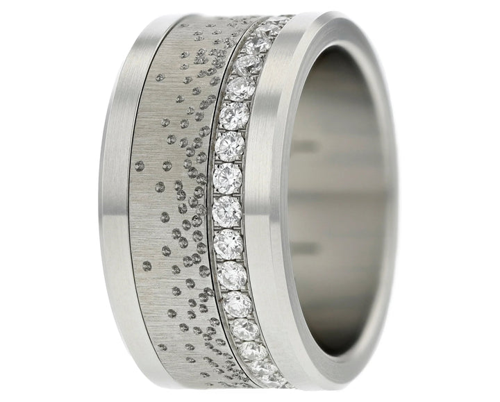 ❄️ Anneau (addon ou deux tiers) en acier froissé 13. REFLETS GELÉS pour bague mood interchangeable ❄️