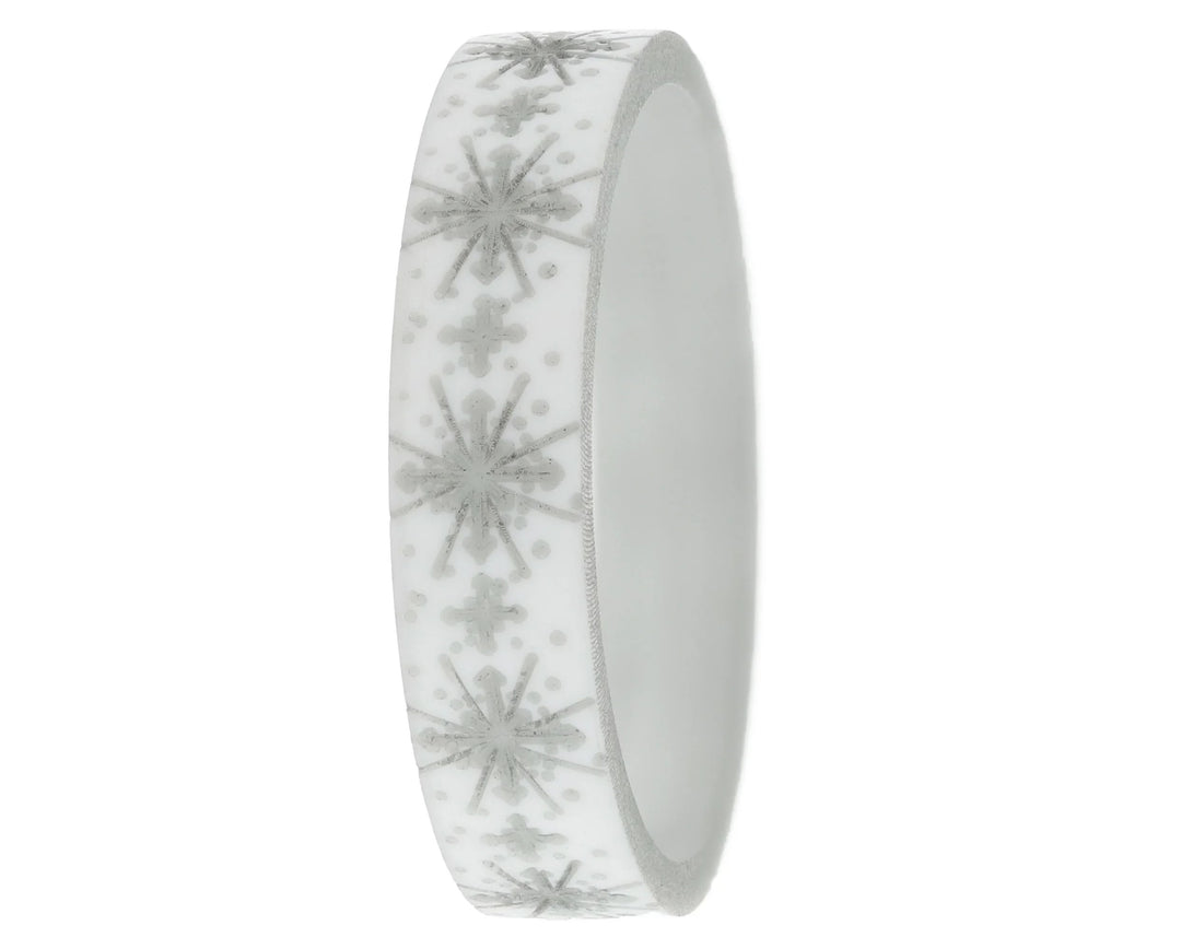 ❄️ Anneau (addon ou deux tiers) en polymère blanc 03. BRILLANCE POLAIRE pour bague mood interchangeable ❄️