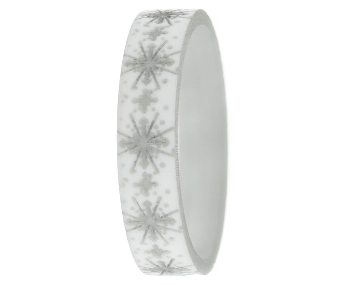 ❄️ Anneau (addon ou deux tiers) en polymère blanc 03. BRILLANCE POLAIRE pour bague mood interchangeable ❄️