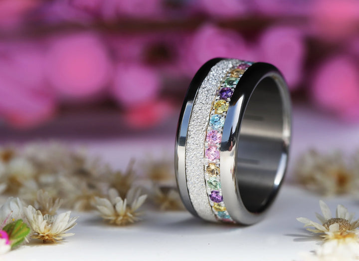 🌸✨💎 Inner ring (medium addon) "Aura Floralis" in 925 silver set with zircons