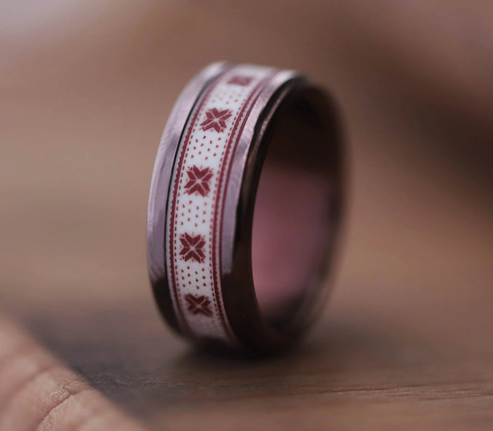 🗻Anneau (addon ou deux tiers) en polymère bordeaux 07. ÉLÉGANCE EN ALTITUDE pour bague mood interchangeable🗻