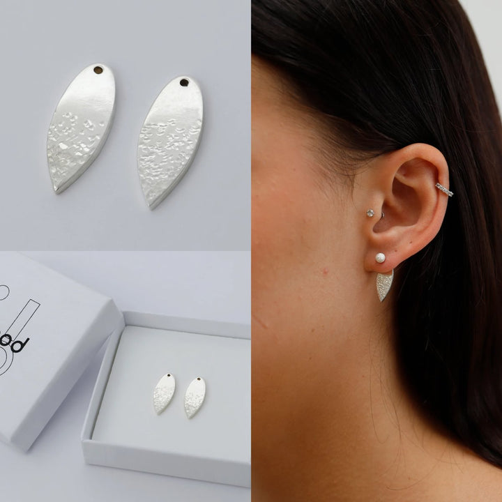 Drop "Geschuppter Opal" mood in 925er Silber (auswechselbarer Ohrschmuck)