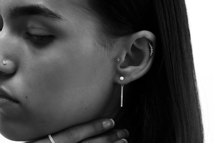 "Clip & Drop Authentische Aura" mood aus 925er Silber mit Zirkonia Steine besetzt (Auswechselbarer Ohrschmuck)