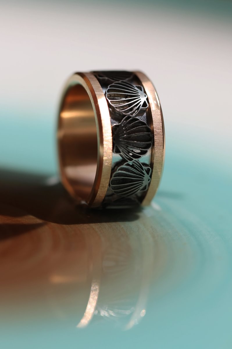 Innenring aus geschnittenem Edelstahl "Venera" für mood Ring