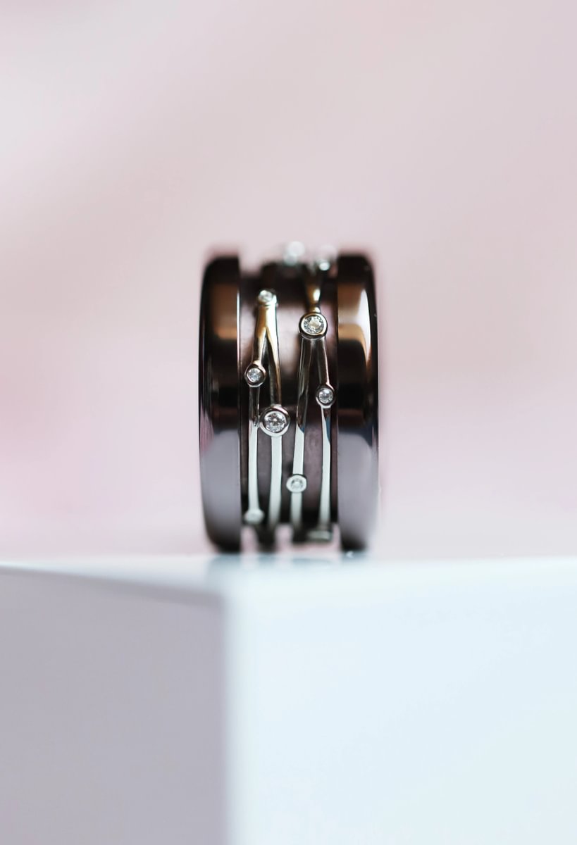 ✨ Innenring (Addon) aus 925er Silber und Zirkonia Steine "Shiny thread" für den auswechselbaren mood Ring