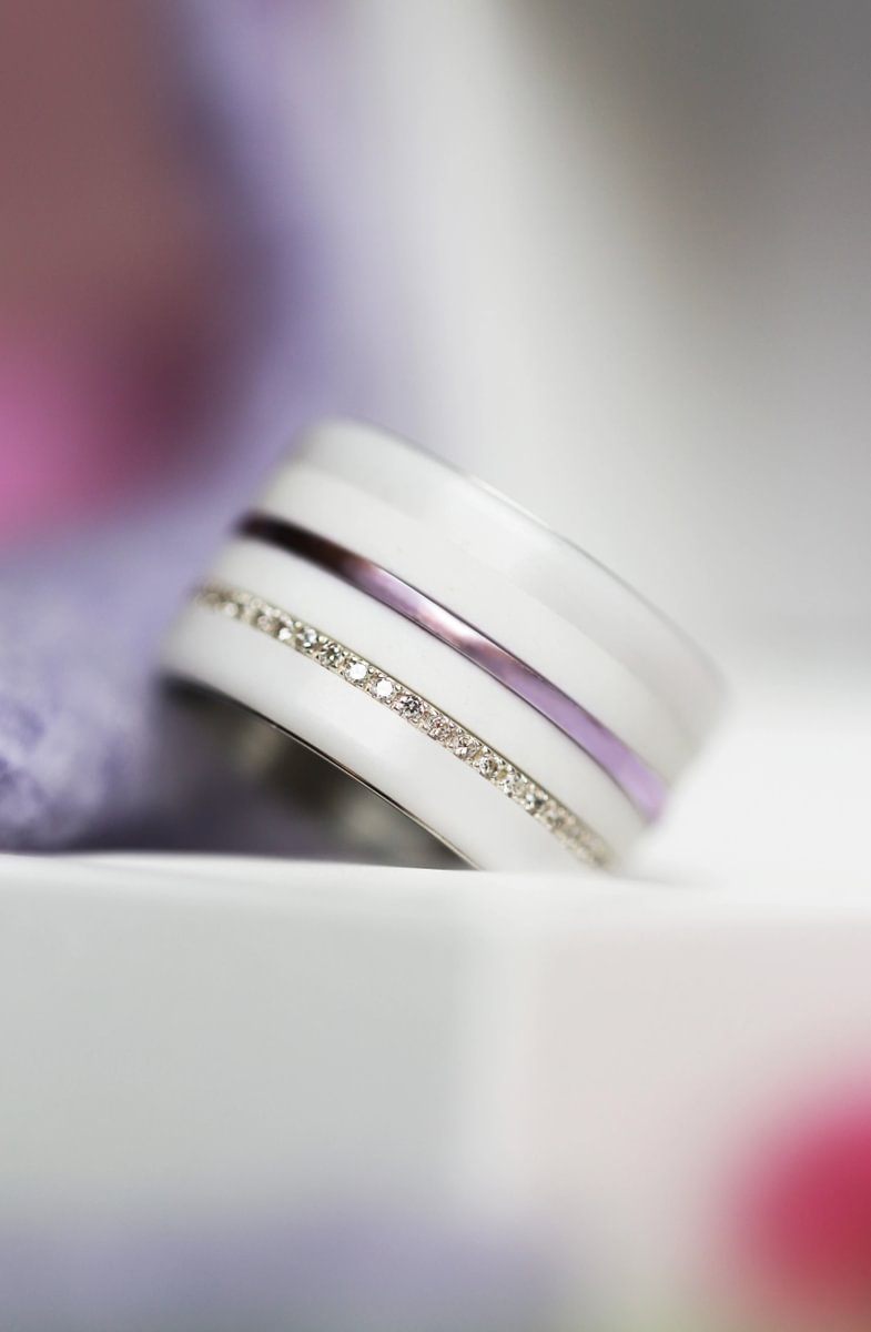 💜 Anneau (2x minis) en argent 925 "Lila" finition violet  pour bague mood interchangeable