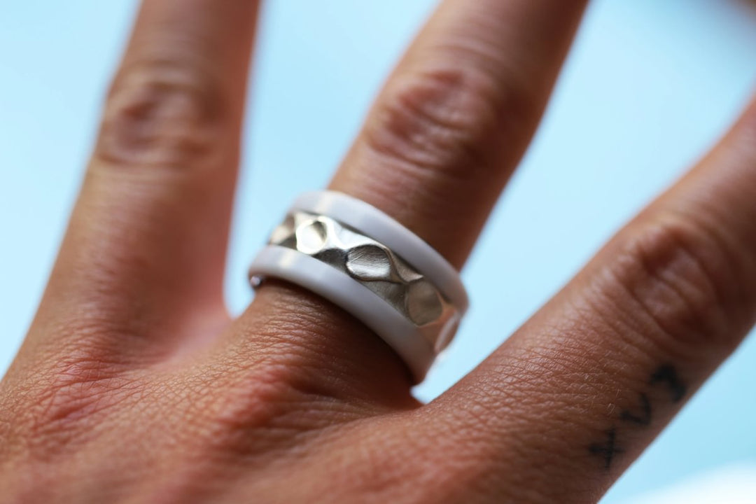 ✨ Limitierte Auflage mood lovers ✨ Innenring (2/3 Addon) "Perlmutt Mond" aus Silber für den auswechsebaren mood Ring
