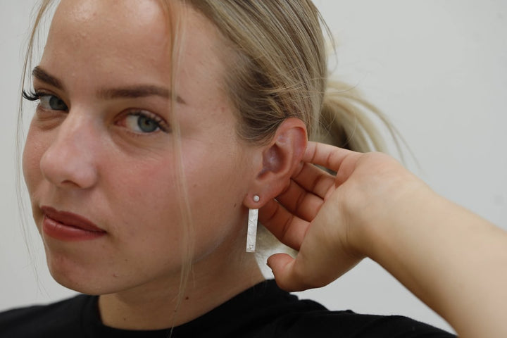 Drop "Paillettes" mood en argent 925 serti (Bijou d’oreille interchangeable)