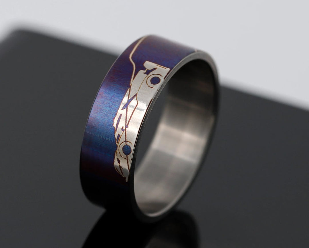 Collector 🏆 Ring Set Voller Scheinwerfer, bestehend aus 1 Innenring (Addon nach Wahl) aus Titan und einer Fassung aus Edelstahl aus der Sébastien Buemi Kollektion für den auswechselbaren mood Ring