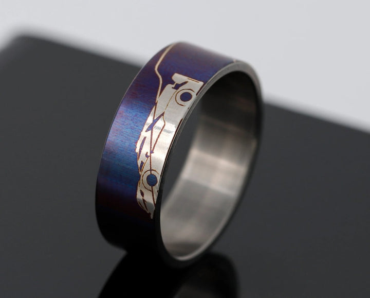 Collector 🏆 Ring Set Voller Scheinwerfer, bestehend aus 1 Innenring (Addon nach Wahl) aus Titan und einer Fassung aus Edelstahl aus der Sébastien Buemi Kollektion für den auswechselbaren mood Ring