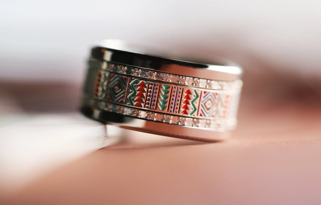 Tonatiuh Innenring (2/3 Addon) aus 925er Silber mit Emaillebeschichtung