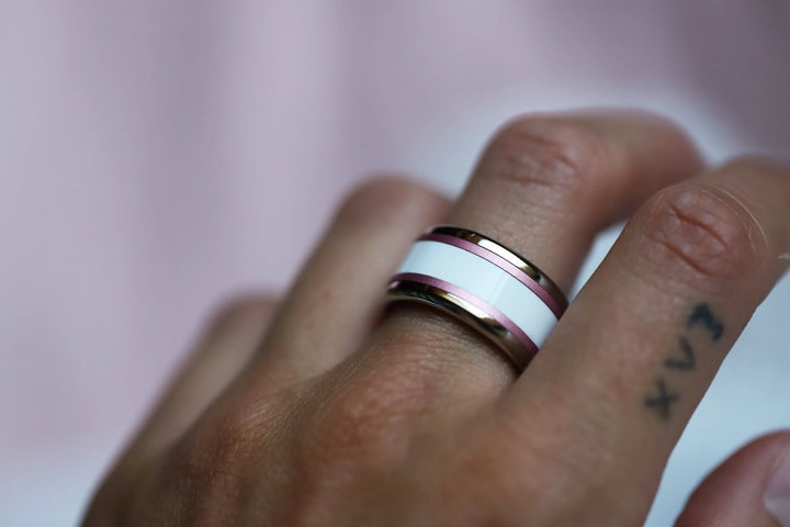 🎀 Pack de 2 minis en aluminium rose pastel,  pour bague mood interchangeable