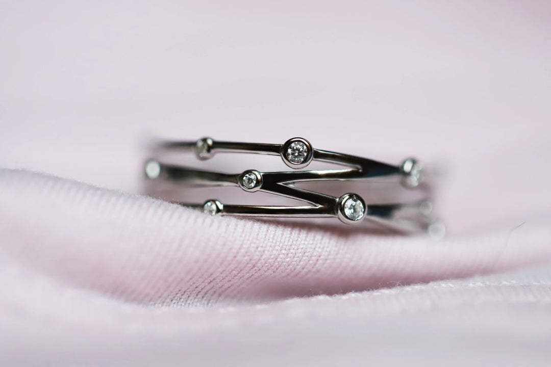 ✨ Innenring (Addon) aus 925er Silber und Zirkonia Steine "Shiny thread" für den auswechselbaren mood Ring