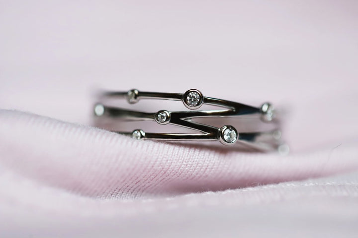 ✨ Innenring (Addon) aus 925er Silber und Zirkonia Steine "Shiny thread" für den auswechselbaren mood Ring