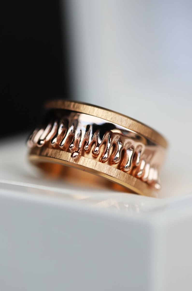 🩸Innenring (Addon) aus 925er Silber "Silverblood rose" rotgoldfarbene polierte Ausführung für den auswechselbaren mood Ring