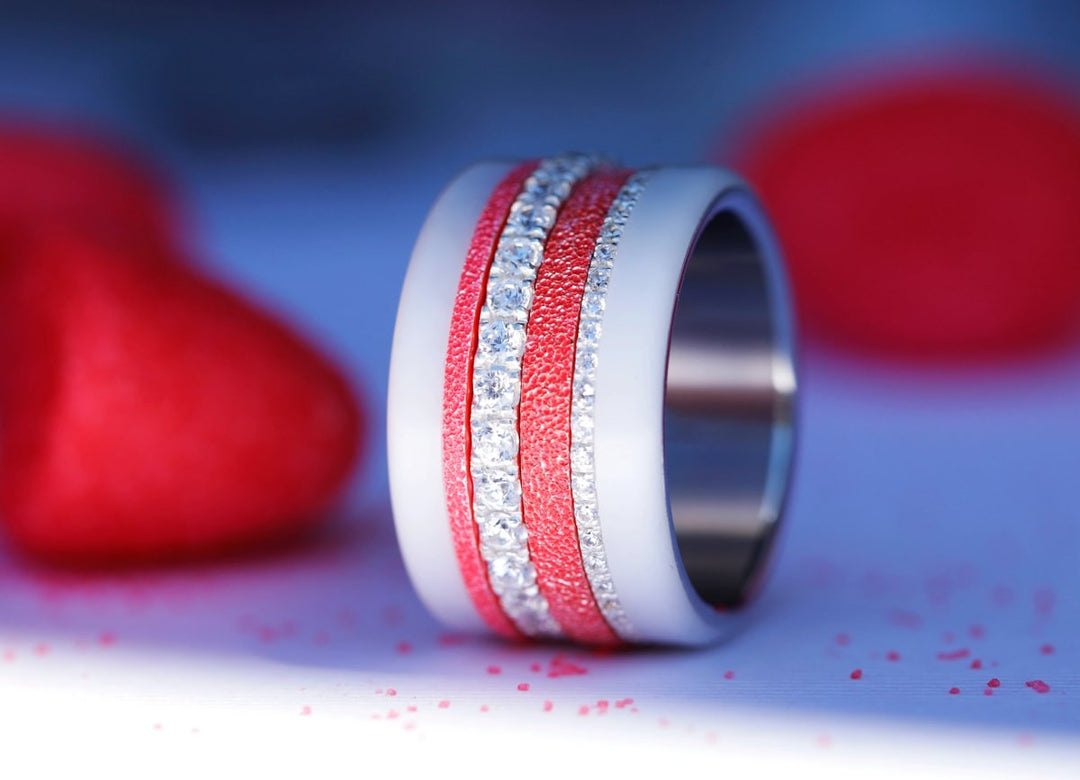 🍓 Pack de 2 anneaux(Addon Mini) en argent 925 "Tagada" finition rose intense pour bague mood interchangeable