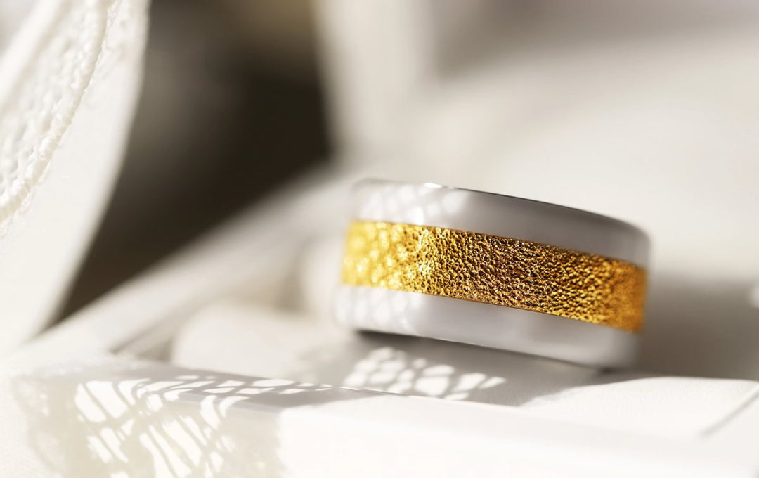 Innenring (2/3 Addon) aus 925er Silber "Herbstschnee" Gold Ausführung für auswechselbaren mood Ring
