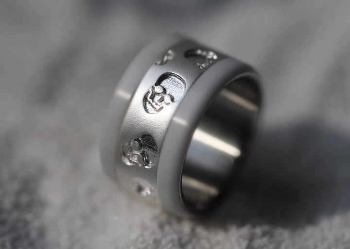 💀 Innenring (Addon) aus 925er Silber "Obskull" für den auswechselbaren mood Ring
