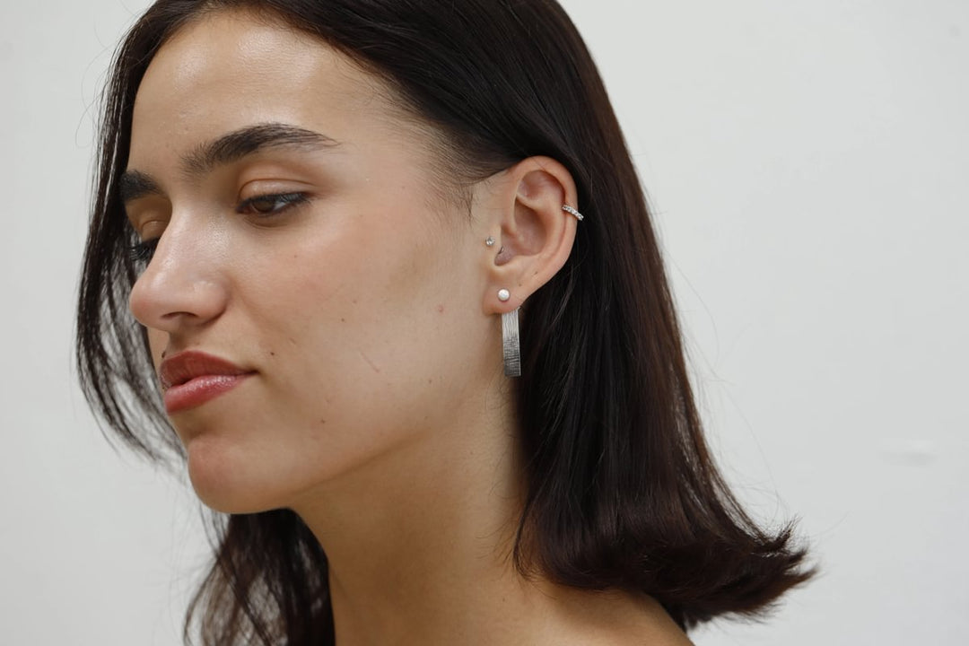 Drop "Nebel" mood in 925er Silber (auswechselbarer Ohrschmuck)