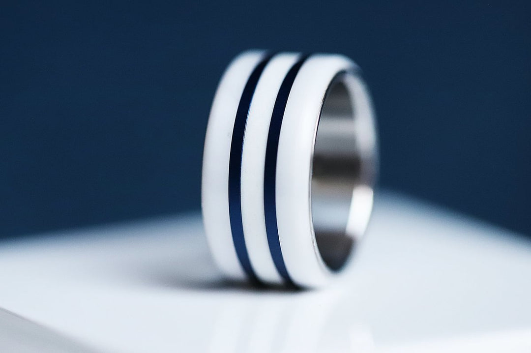🧿 Pack de 2 minis en aluminium bleu marine,  pour bague mood interchangeable