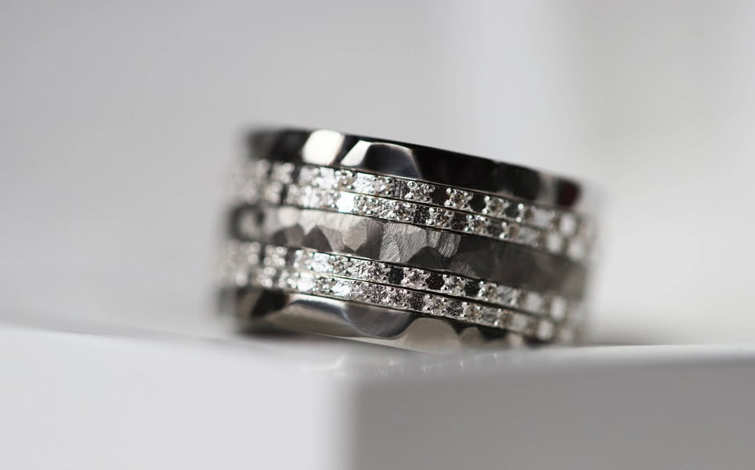 💍 Set of mini addons "Éclipse" in 925 silver set with zircons