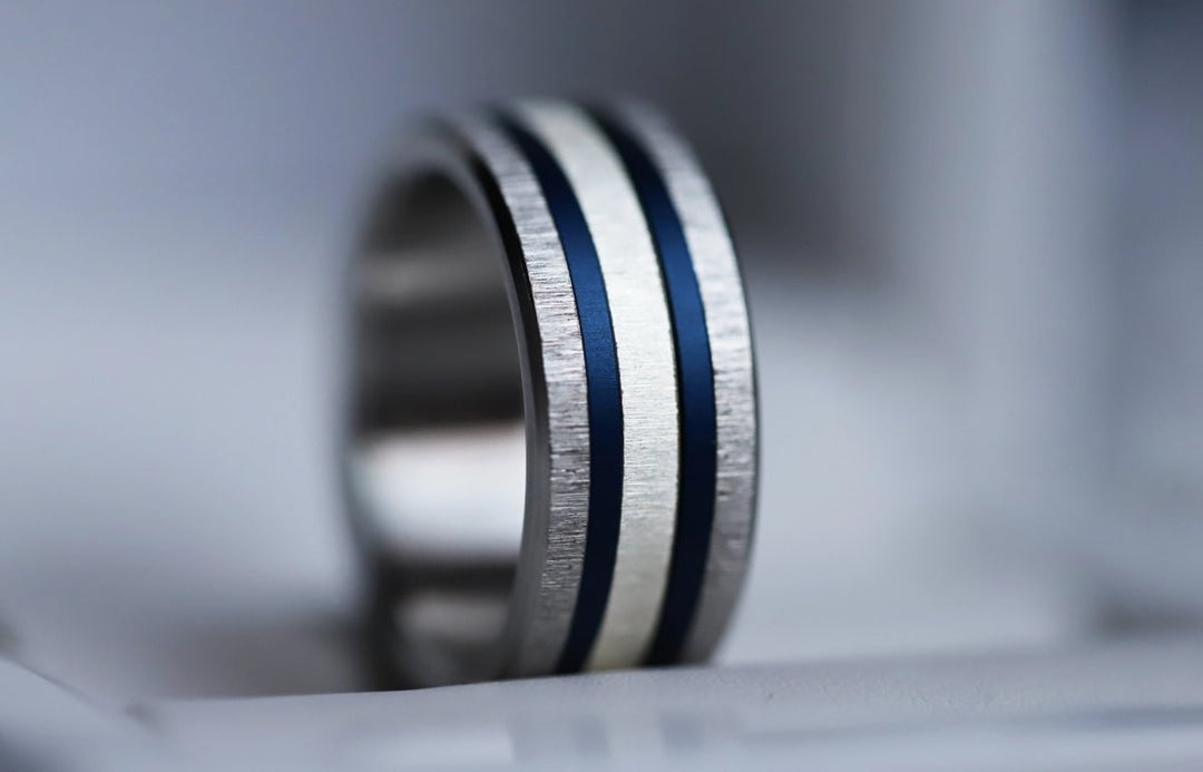 🧿 Pack de 2 minis en aluminium bleu marine,  pour bague mood interchangeable