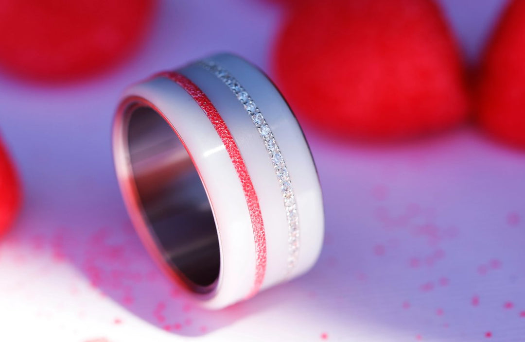 🍓 Pack de 2 anneaux(Addon Mini) en argent 925 "Tagada" finition rose intense pour bague mood interchangeable