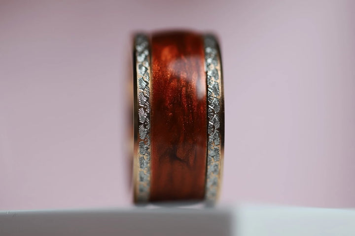 Eye of the Tiger 🐅 inner ring (addon) in 925 silver with a pearly ochre enamel coating