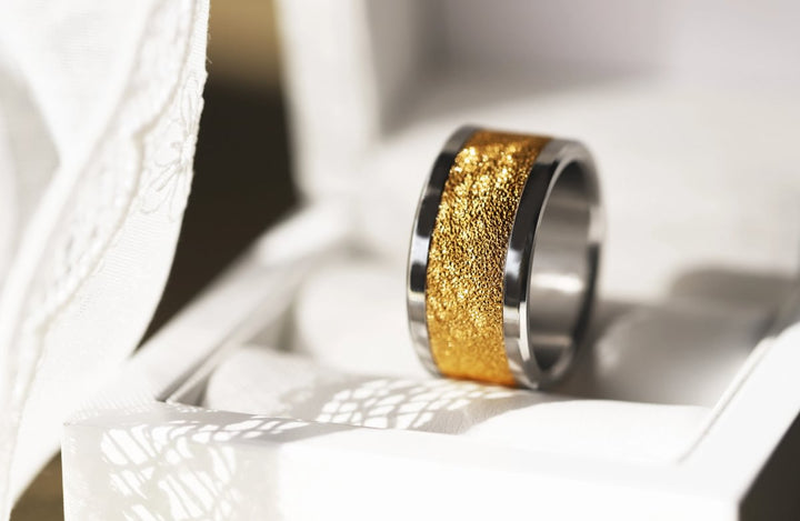 Innenring (Addon) aus 925er Silber "Herbstschnee" Gold Ausführung für auswechselbaren mood Ring