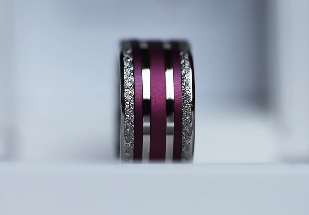 🐙 Pack de 2 minis en aluminium aubergine,  pour bague mood interchangeable