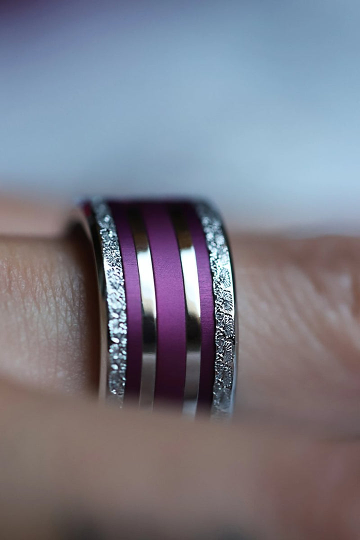 🐙 Pack de 2 minis en aluminium aubergine,  pour bague mood interchangeable