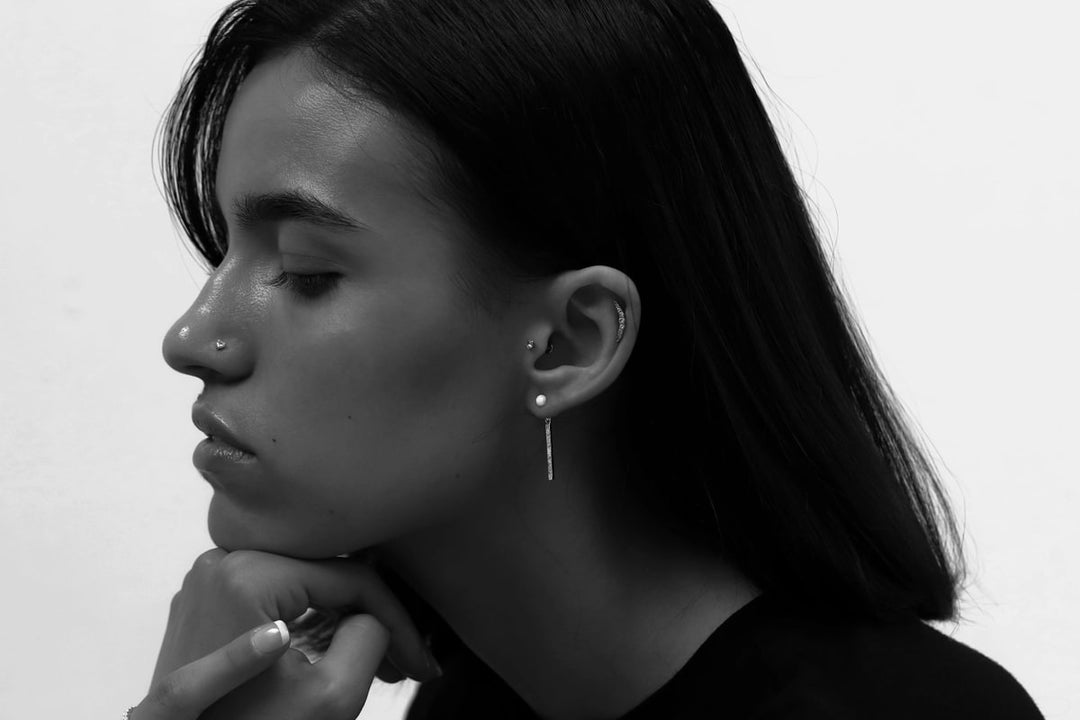 "Clip & Drop Authentische Aura" mood aus 925er Silber mit Zirkonia Steine besetzt (Auswechselbarer Ohrschmuck)